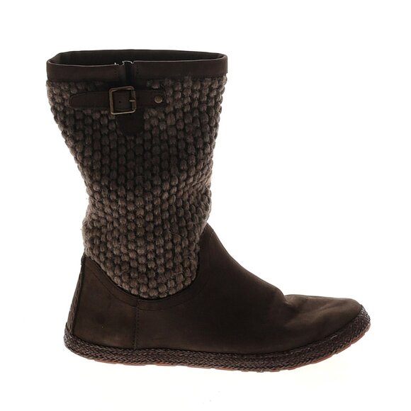 UGG Shoes - UGG Lyza Demitasse Sweater Boots Brown Suede/Wool Boot Comfort Knit Woven Sz 7